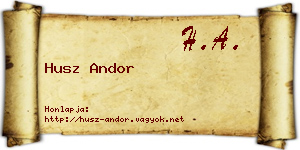 Husz Andor névjegykártya