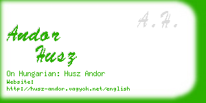 andor husz business card